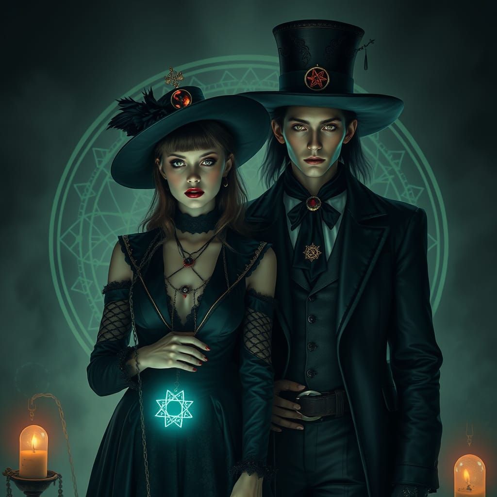 Gothic Psychic Partners in Dark Romantic Aesthetic