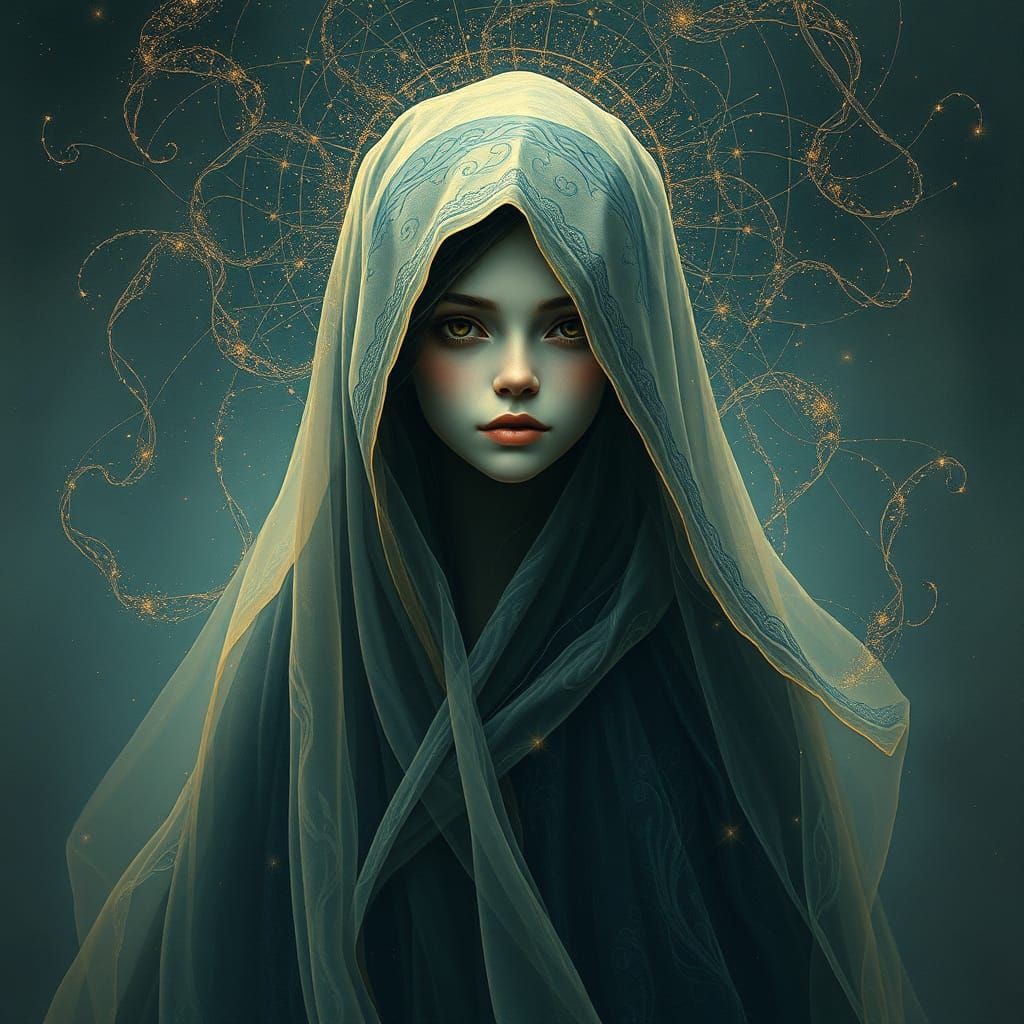 Enchanted Celestial Maiden in Whispers of Stardust