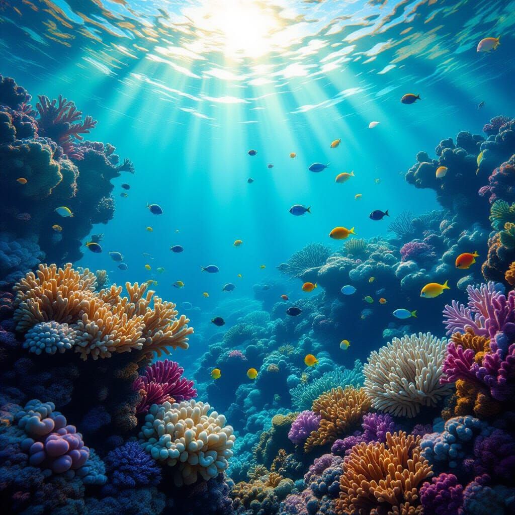 Hyper-Detailed Undersea Coral Reef with Marine Life