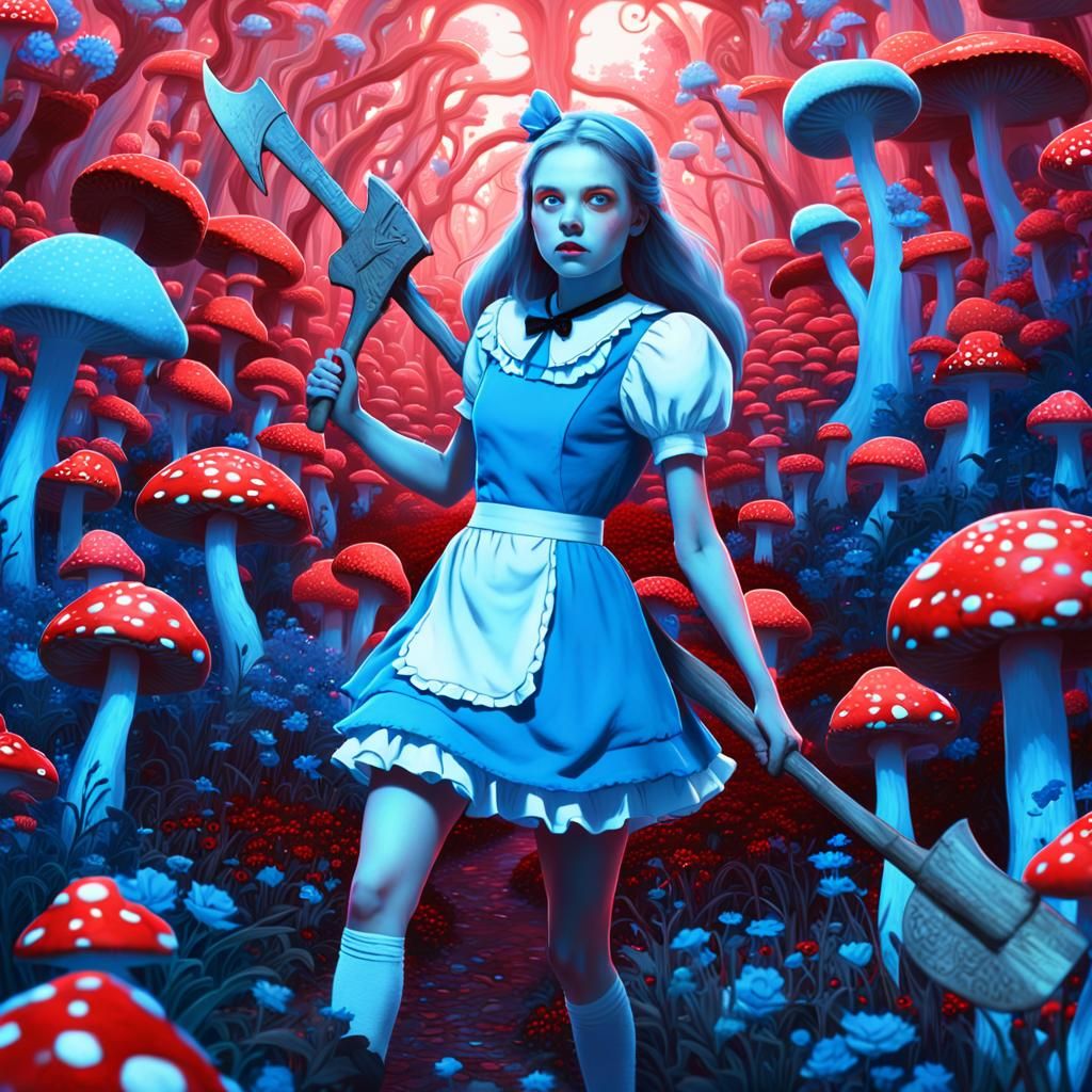 Alice in Mushroom Maze: DMT Art Style