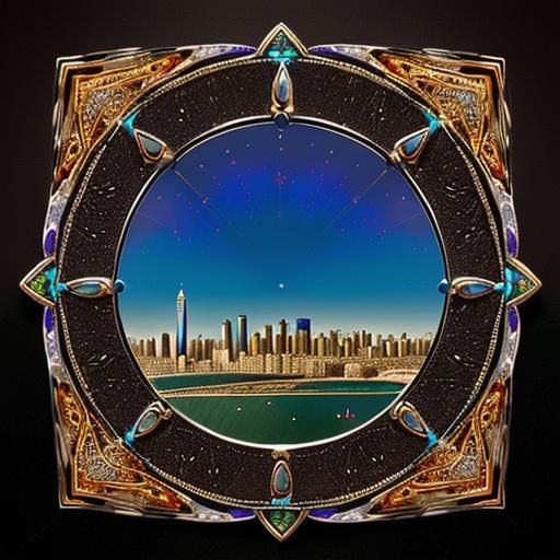 Abstract Jewelry on Leather and Stone in Expressionist Style