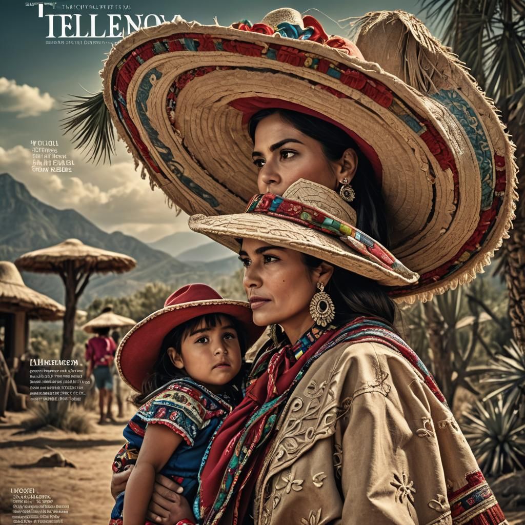 Telenovela Magazine Cover with Woman and Child