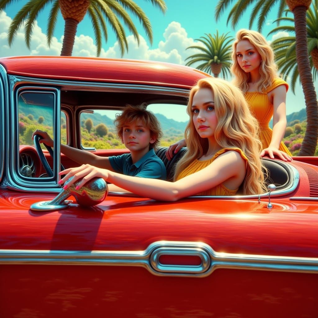 Woman and Man in Garcia-Style Art