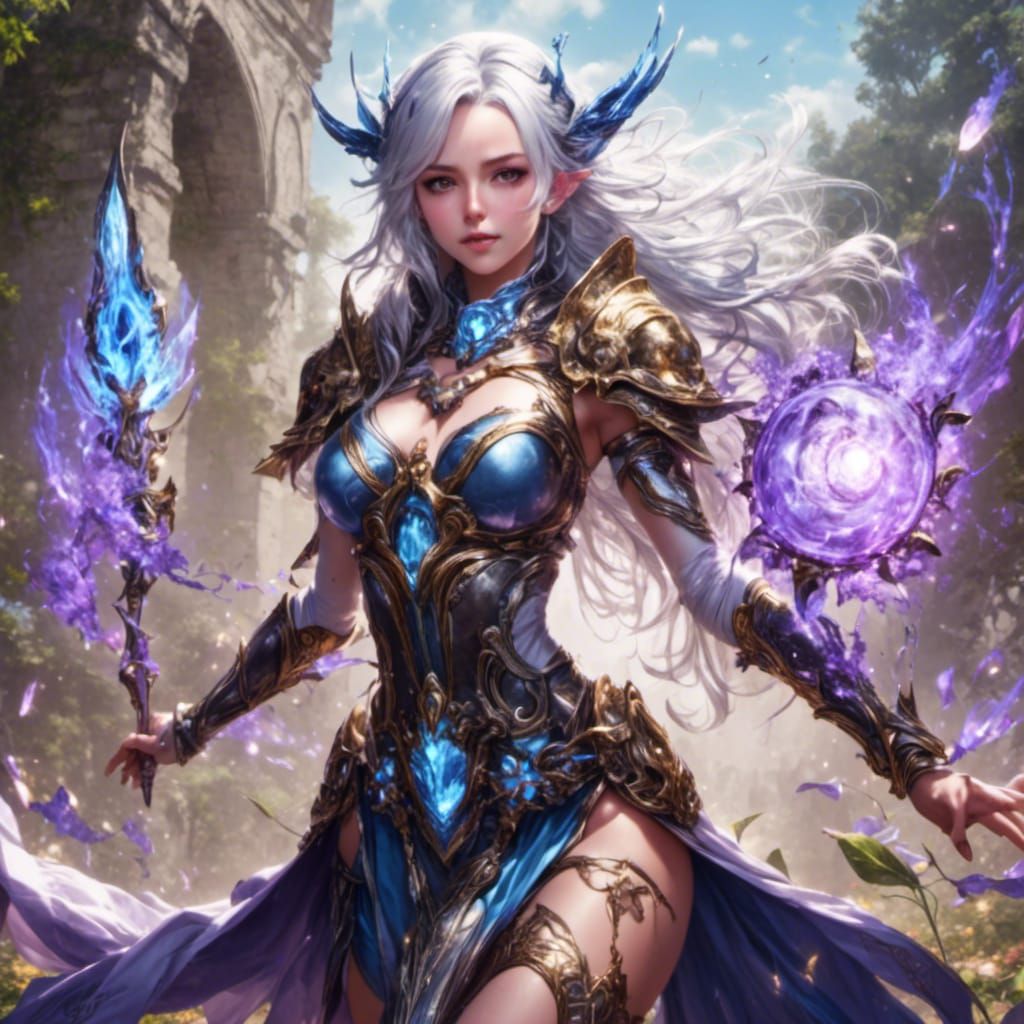 Mystical Moon Elf Cleric Illustration