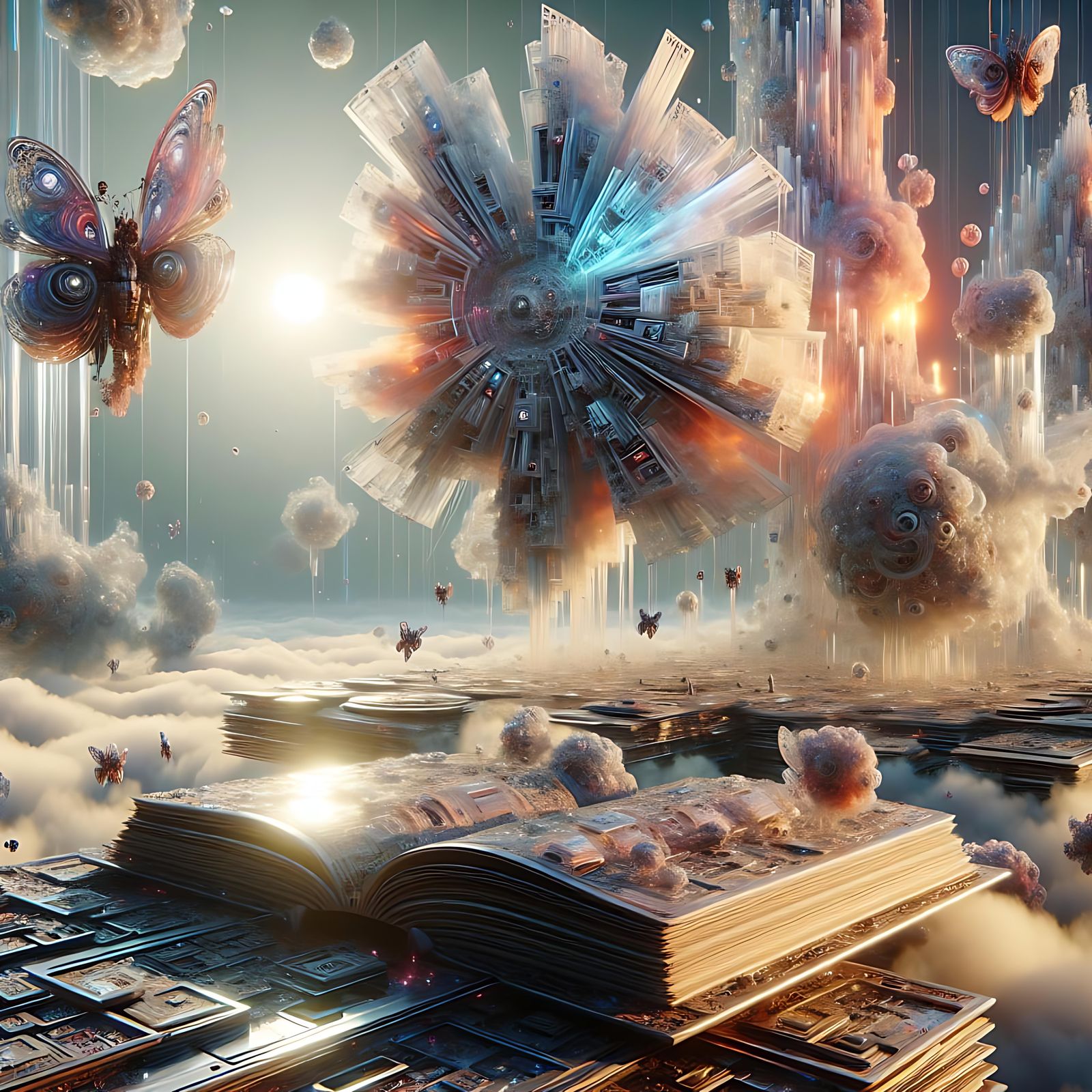 Surreal Dimension with Floating Books and Fractals