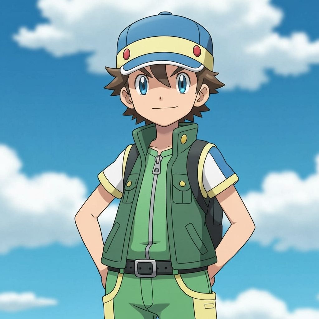 Pokémon Trainer Ritchie in Realistic Anime Style