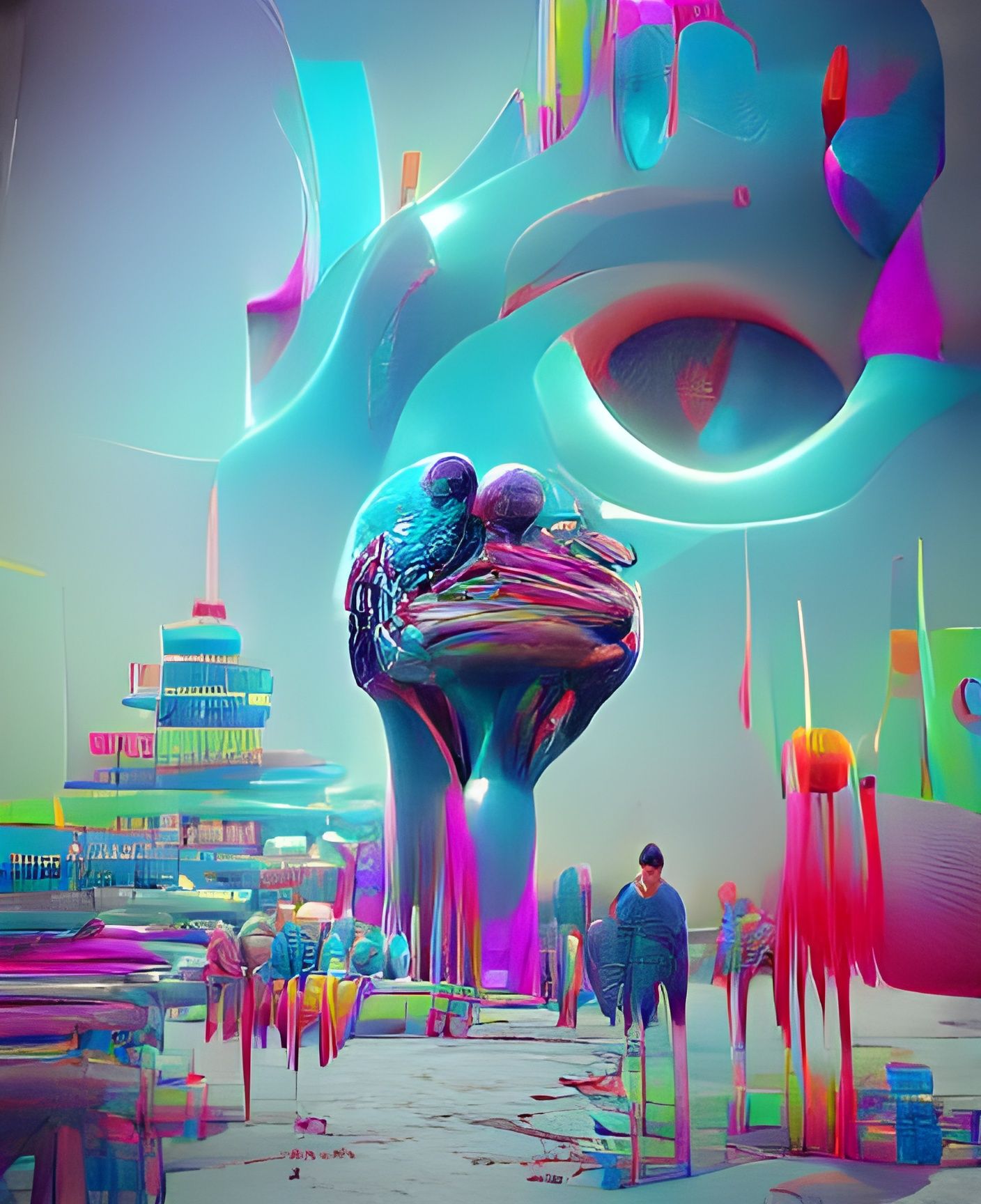 Psychedelic Abstract in Hyperrealistic 3D