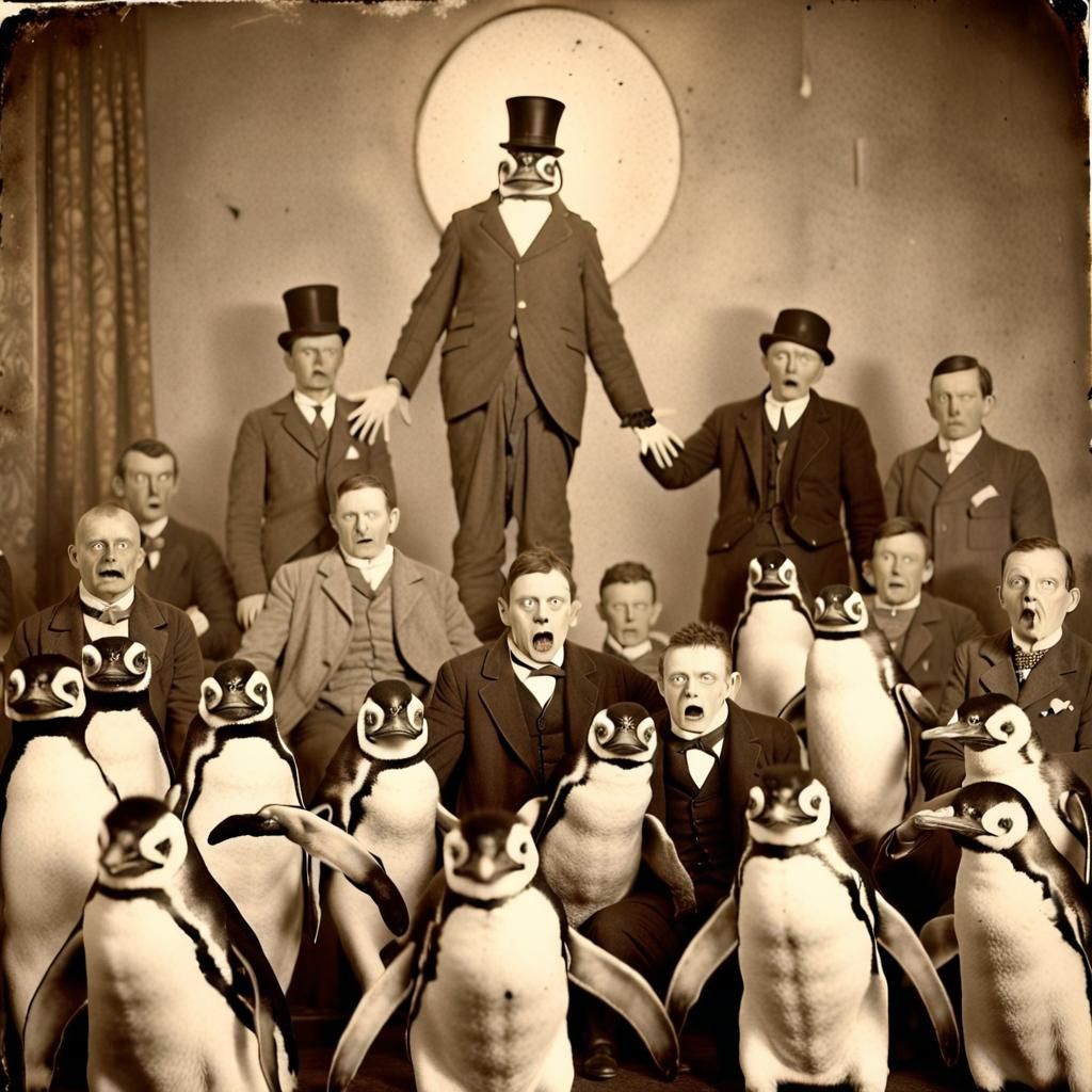 Vintage Sepia Photo of a Bizarre Undead Monster