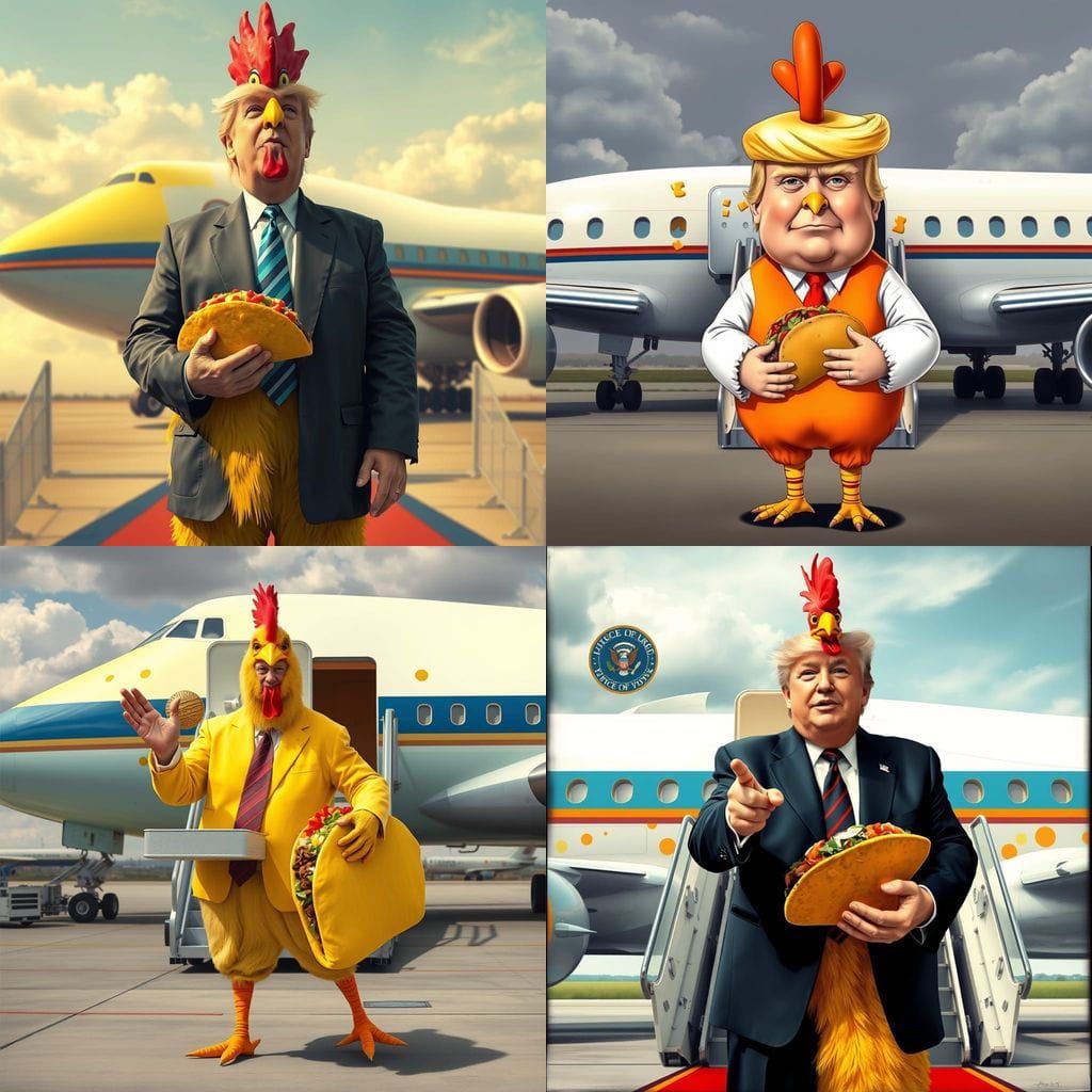 Humorous Image of President in Chicken Costume