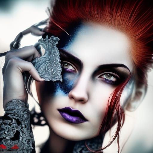 Stunning Villainess Portrait in Hyperrealistic Style
