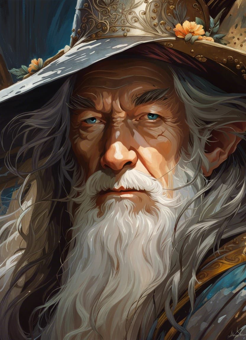 Gandalf Portrait in Rococo Style
