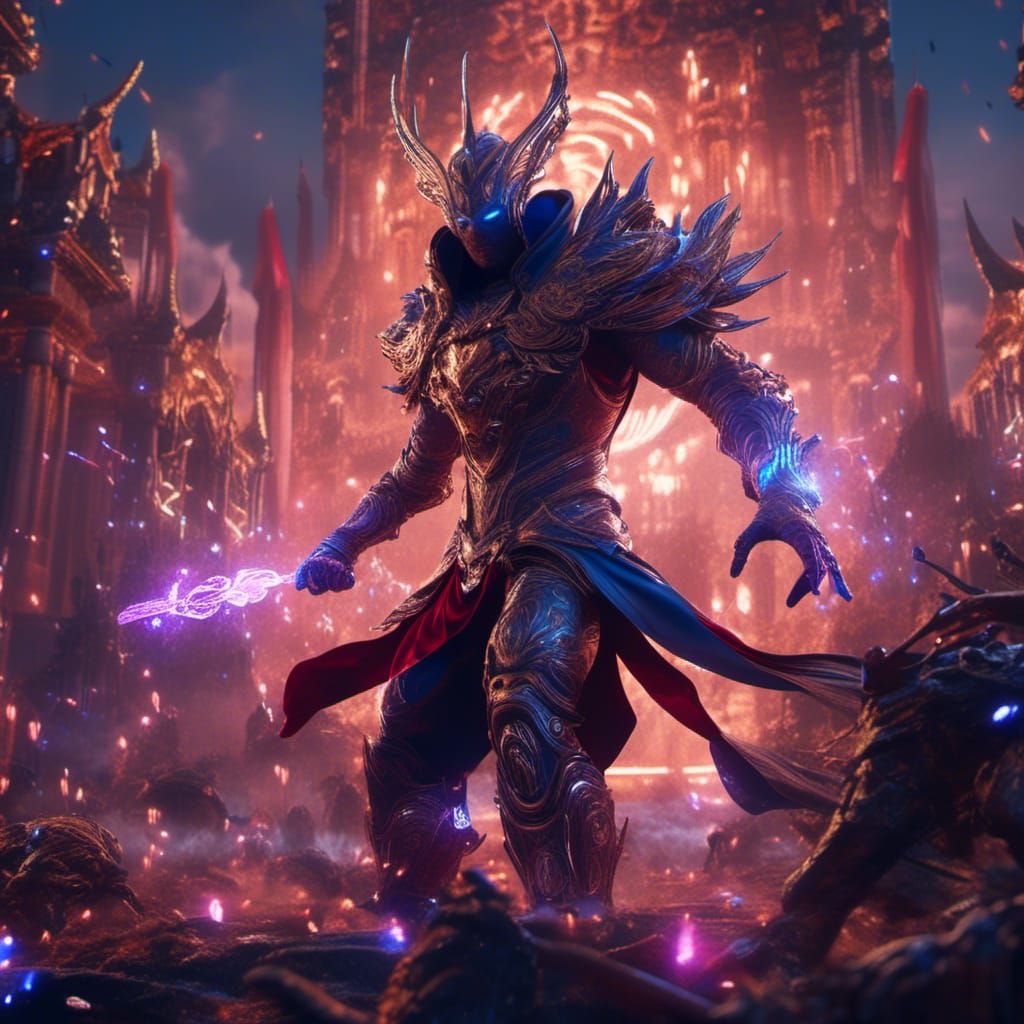 Camerahead Superhero in Battle, Detailed Digital Painting