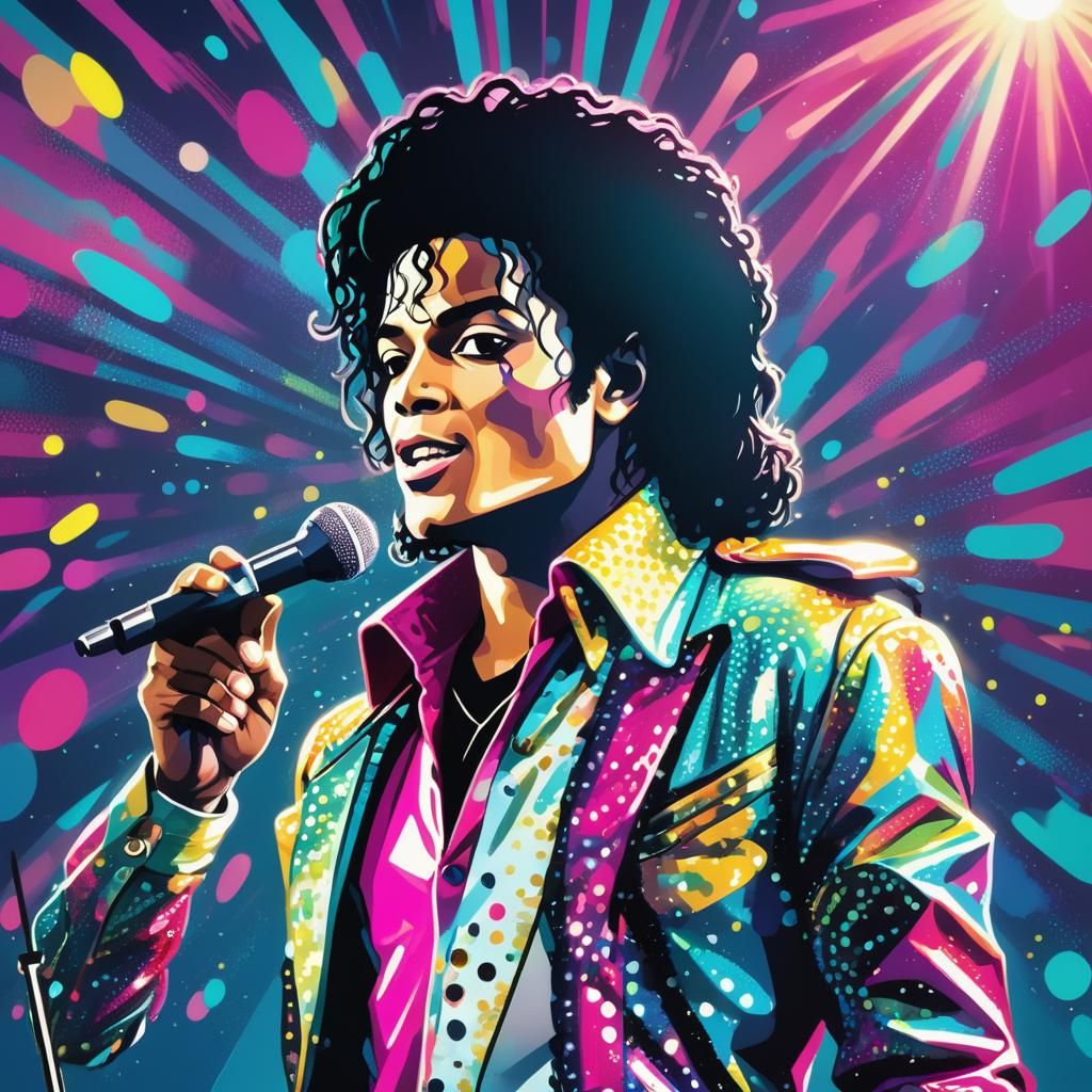 Michael Jackson in Vibrant Pop Art Style