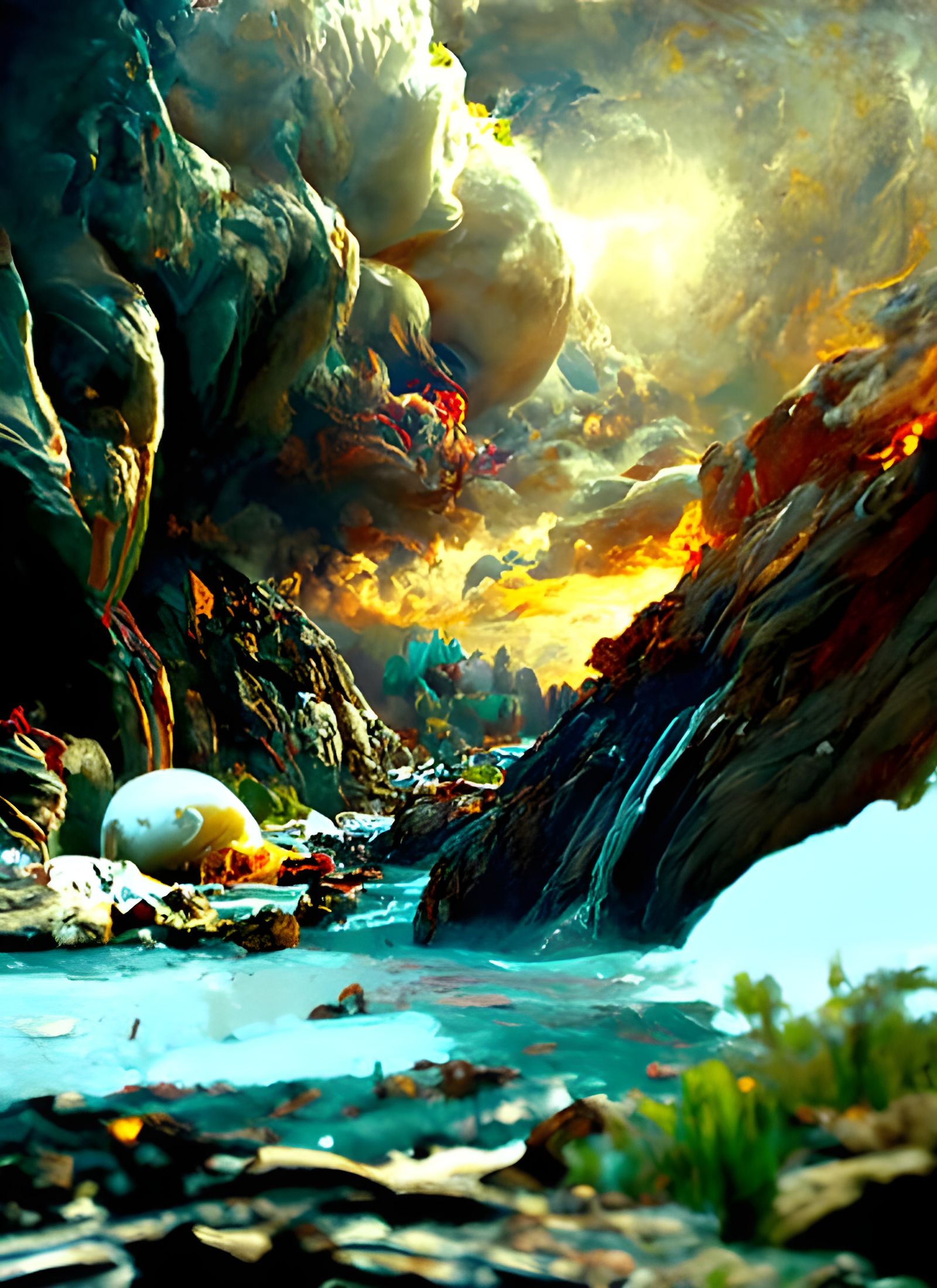 Cosmic Gods Ruling the Universe in Hyperrealism