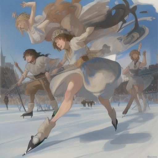 Mice on Ice in Classic Portraiture Style