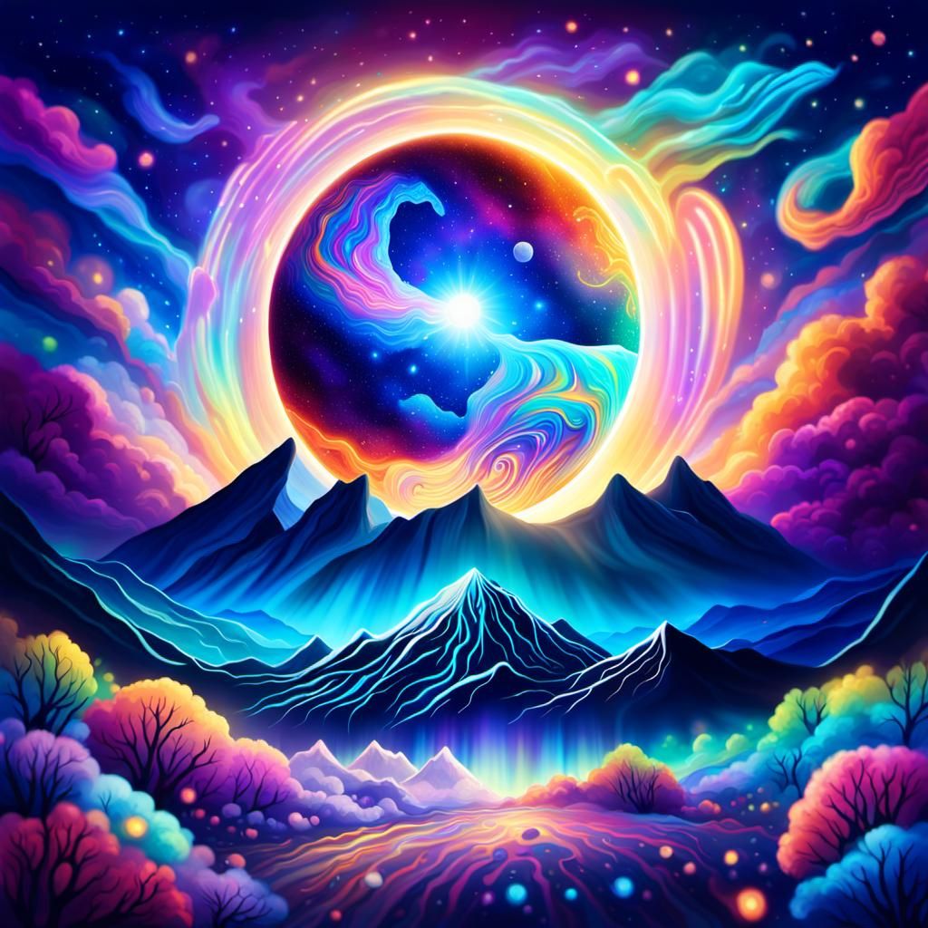 Earth's Astral Ascension: Holographic Cosmic Art