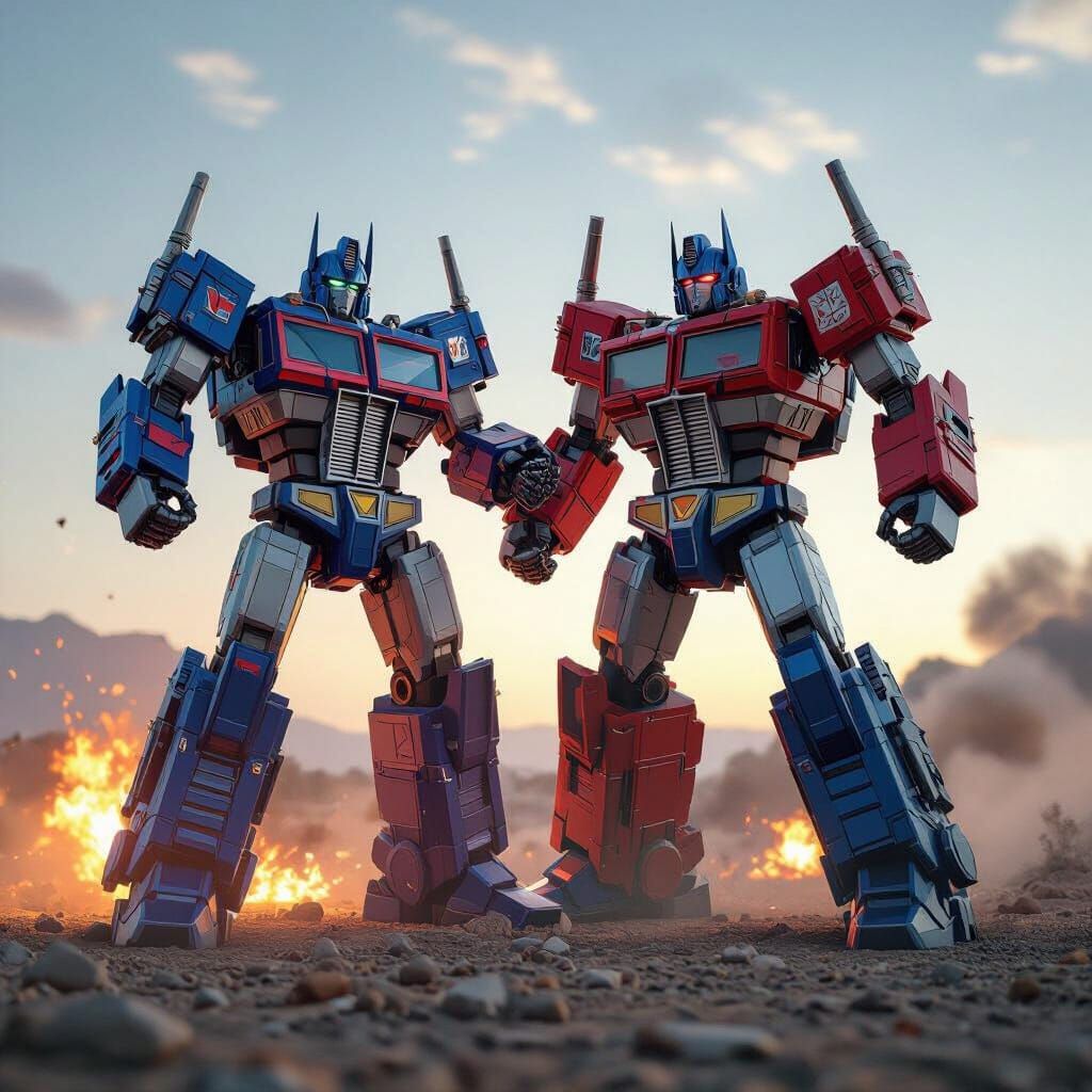 Optimus Prime Battles Megatron in Realistic 3D