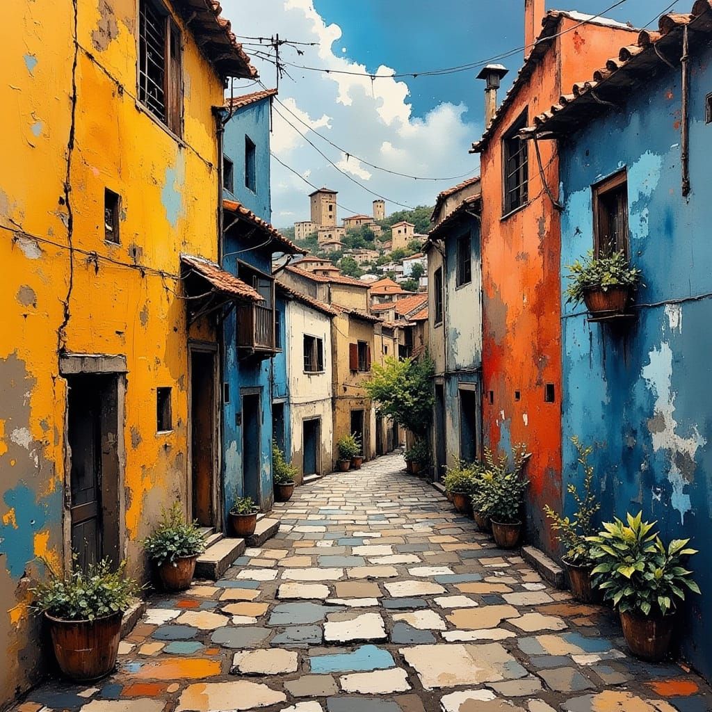 Timeless Cityscape with Weathered Charm