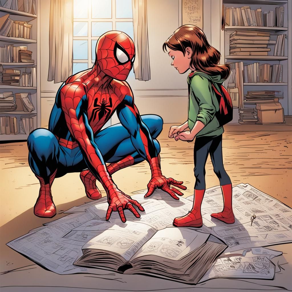 Spider-Man Teaching Spider-Girl: A Superhero Family Moment