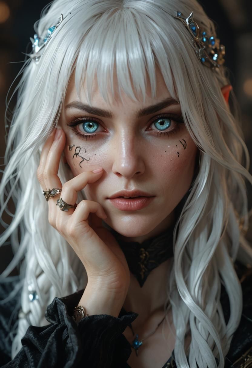 Detailed Sorceress in a Dungeons & Dragons Style