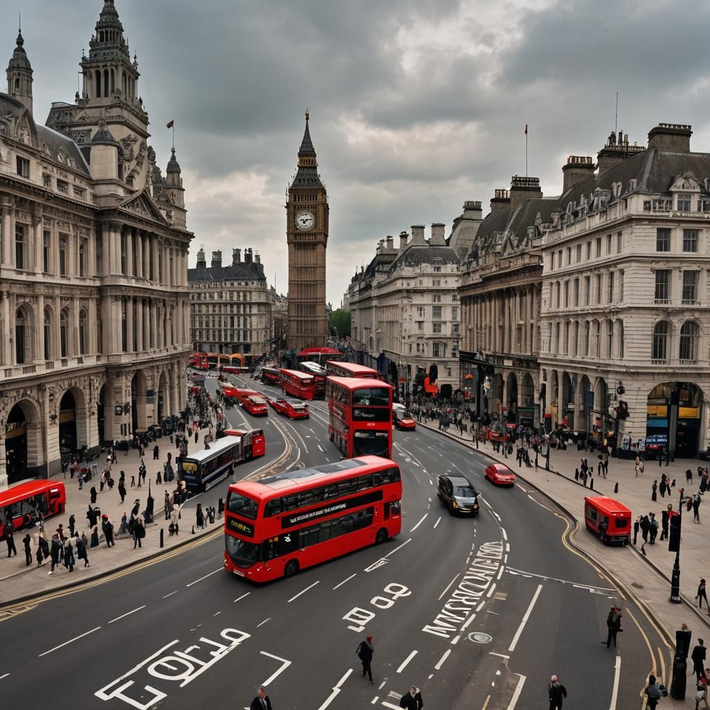 Red Bus Time Portal at Piccadilly Circus