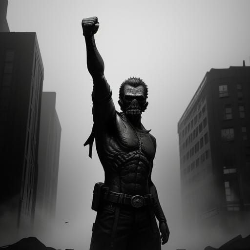 Hyperrealistic Protest Puppet in Cinematic Style