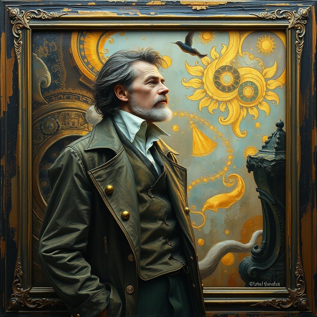 Ethereal Scientist in Distressed Frame