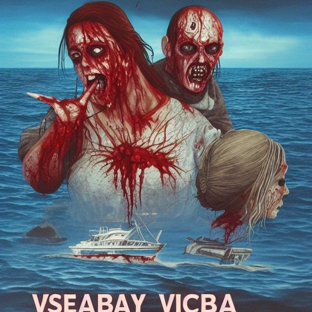 Zombie Horror Movie Poster with Yacht