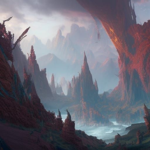Fantastical Matte Painting in Deep Color