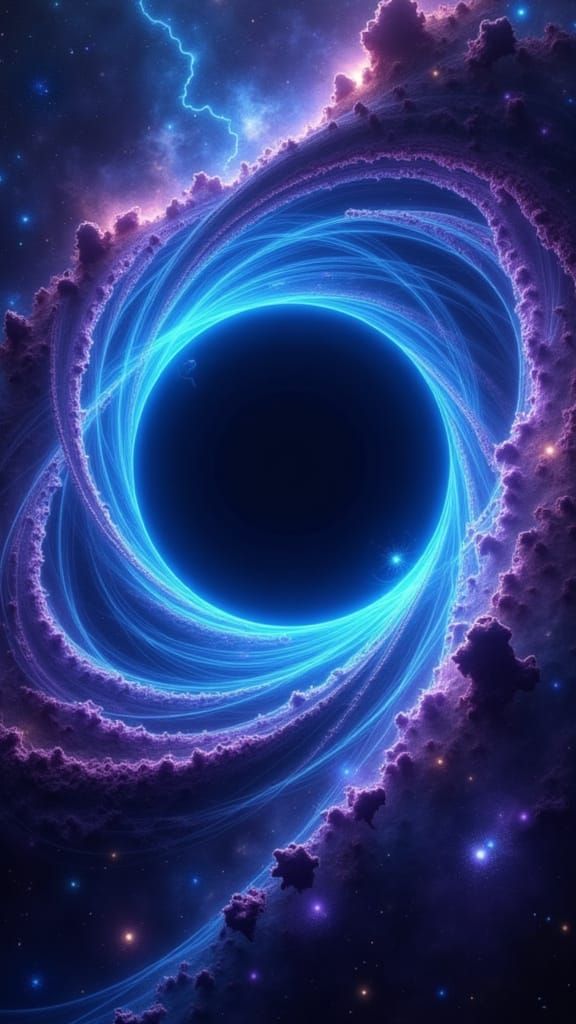 Vibrant Black Hole in Futuristic Digital Art