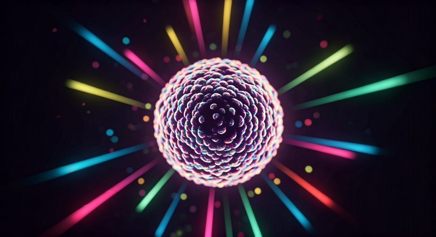 Ethereal Neon Particle in Liminal Space