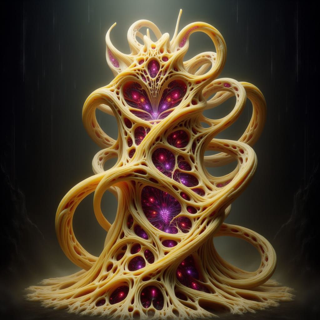 Biomechanical Marble Creature in Surreal Style