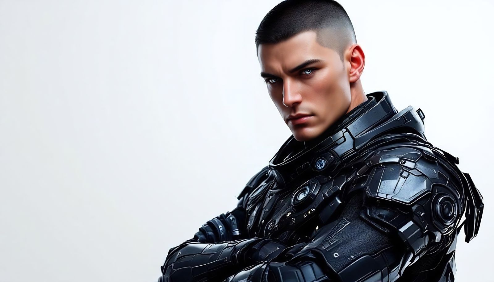 Cybernetic Warrior Portrait in Hyperdetailed Digital Art