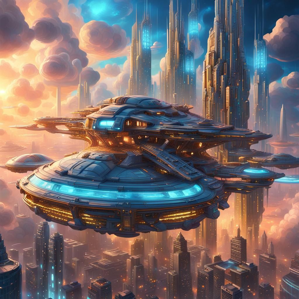 Floating Metropolis: A Sci-Fi Cloud City