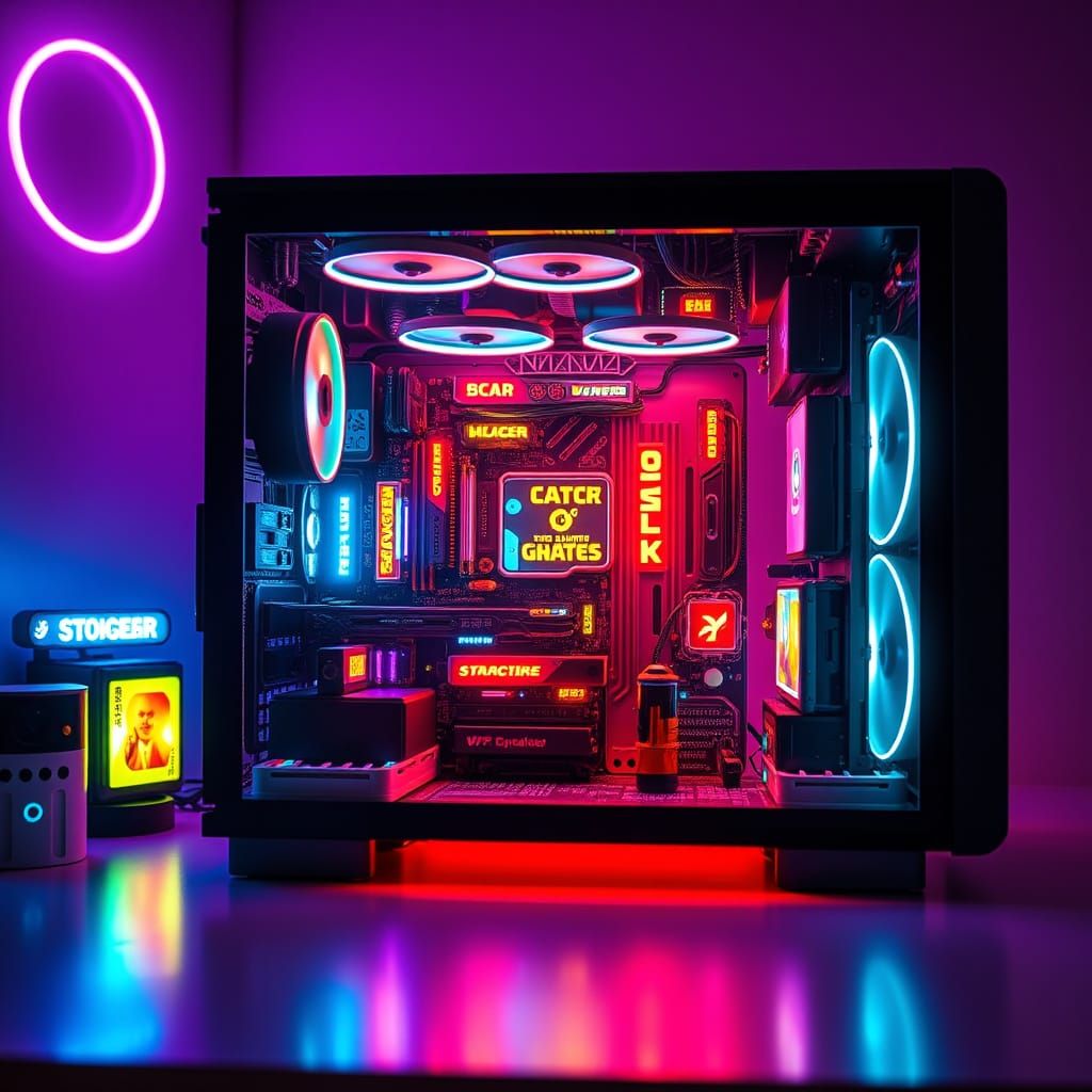 Cyberpunk City Inside RGB PC Case