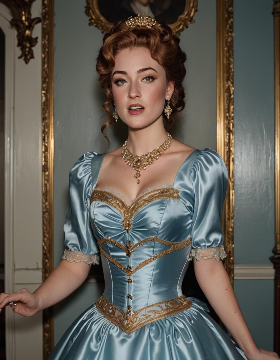 Victorian Woman Singing in Parlor at Night