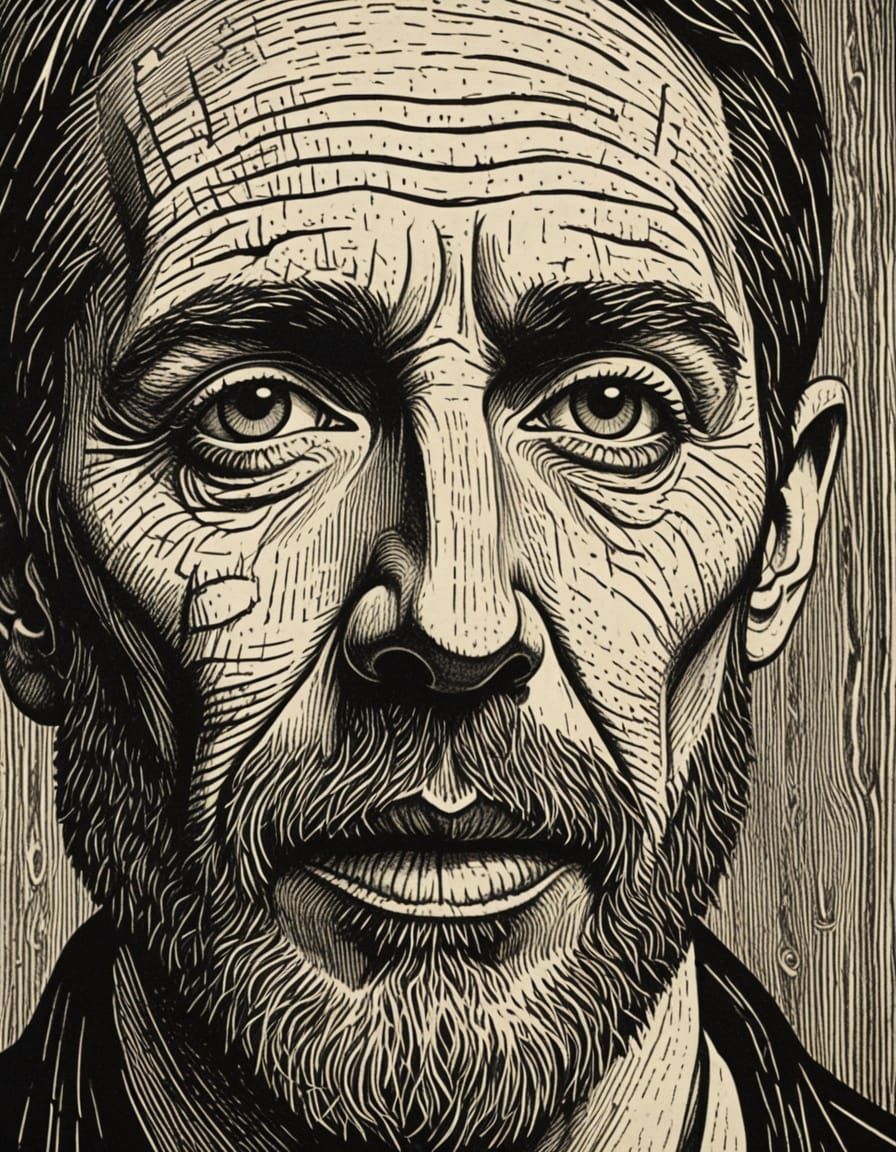 Striking Woodcut Style Image