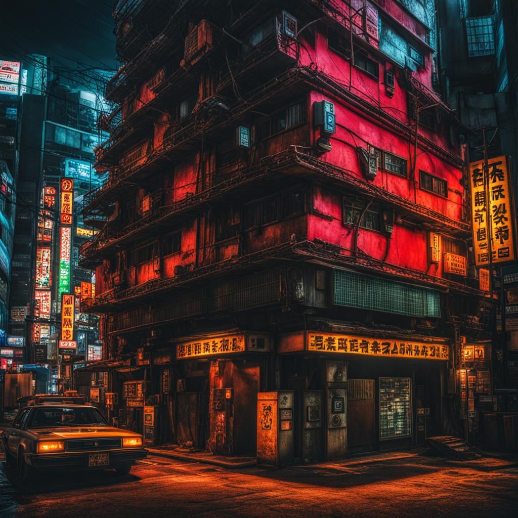 Dystopian Tokyo Biohazard in Brutalist Style