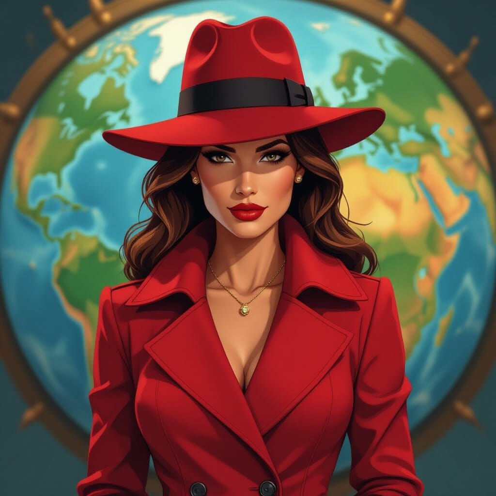 Carmen Sandiego in Noir Style