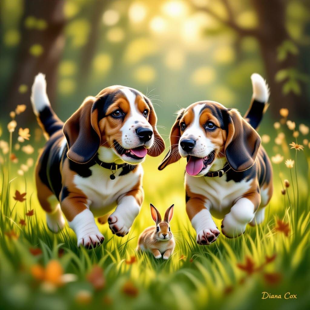 Basset hounds used for hunting.