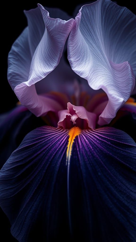 Abstract Iris Macro in Black and White