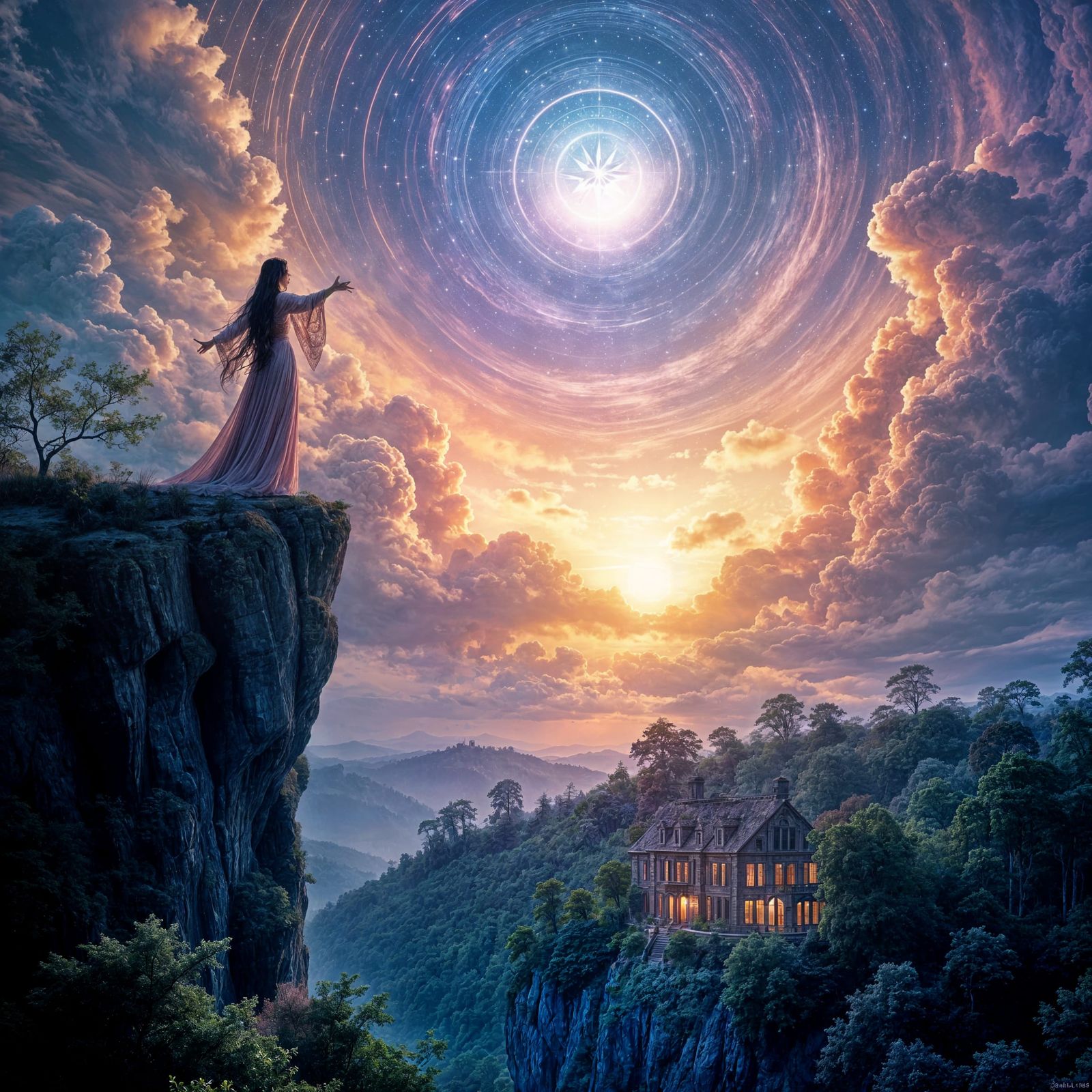 Mystical Sunrise: Woman's Journey to Empowerment