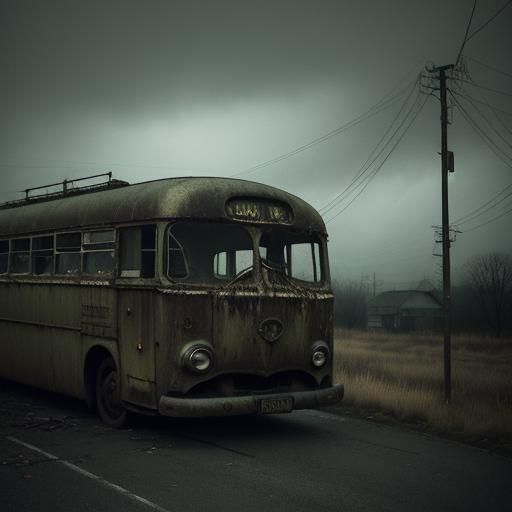 Creepy Bus Stop: A Cinematic Horror Scene