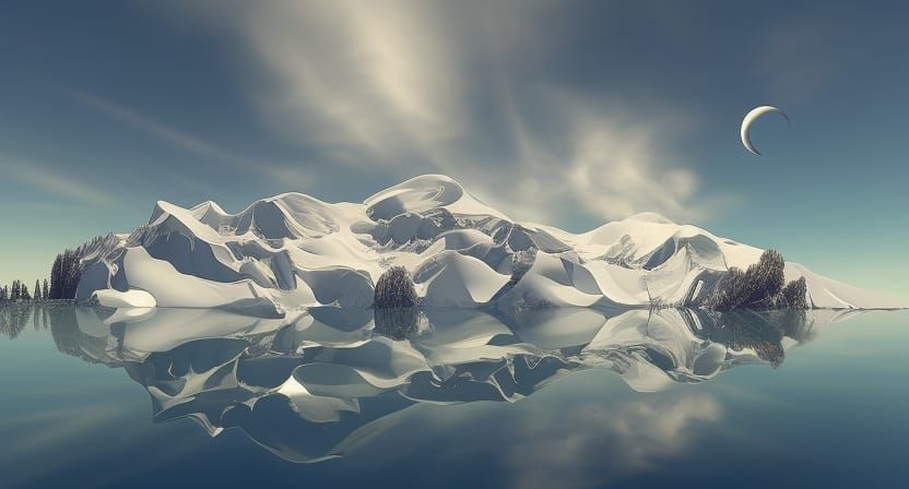 Yin Yang Symbol in Art Nouveau Style