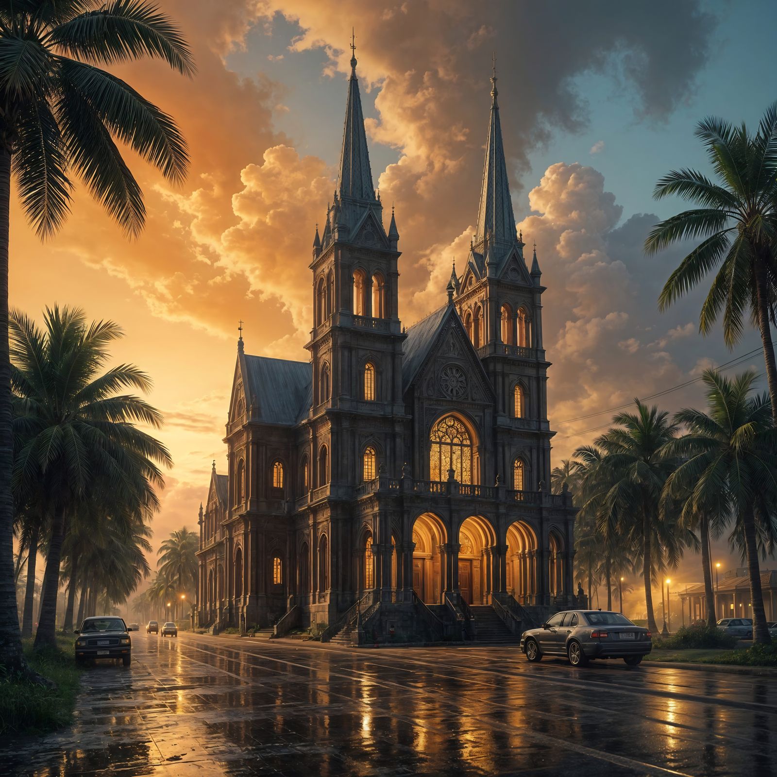 Surreal Cedar Wood Cathedral in Tropical Paradise