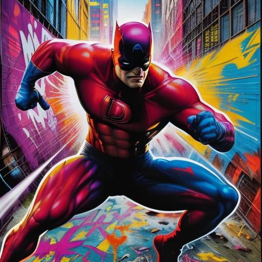 Daredevil Superhero Comic Book Cover Illustration
