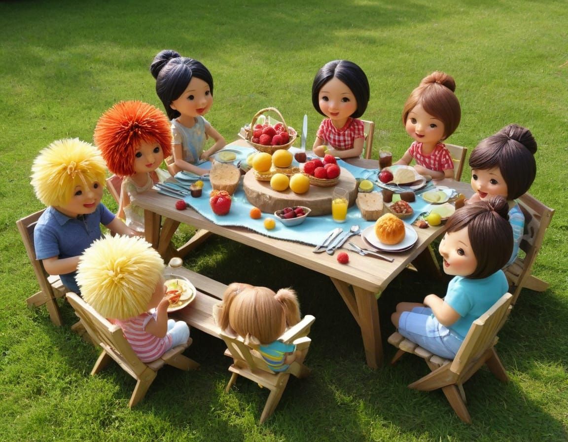 Spirioffom Pom-Pirttry Arty-Faces Family Picnic