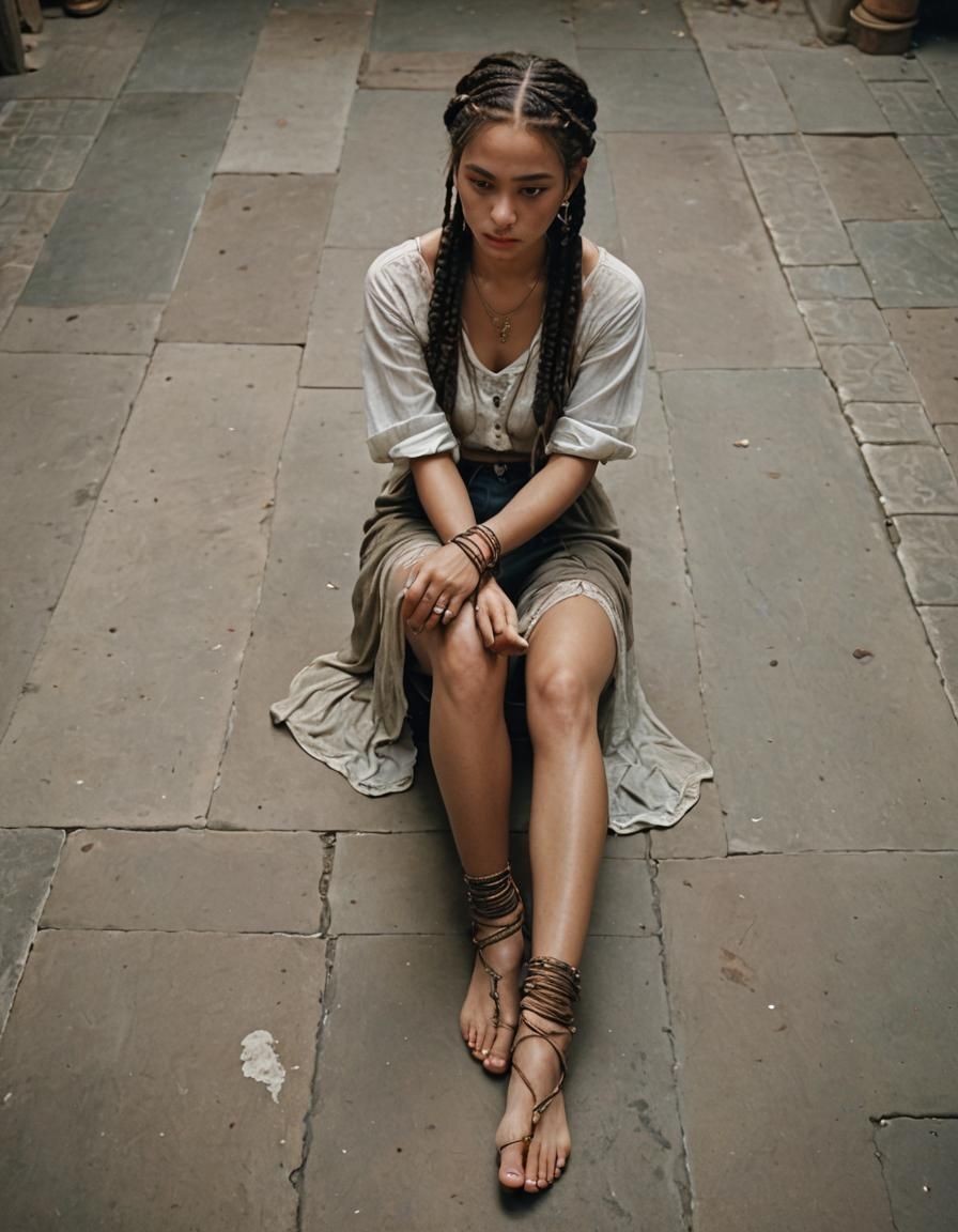 Glass Woman Blowing Flowers: Cinematic Photography