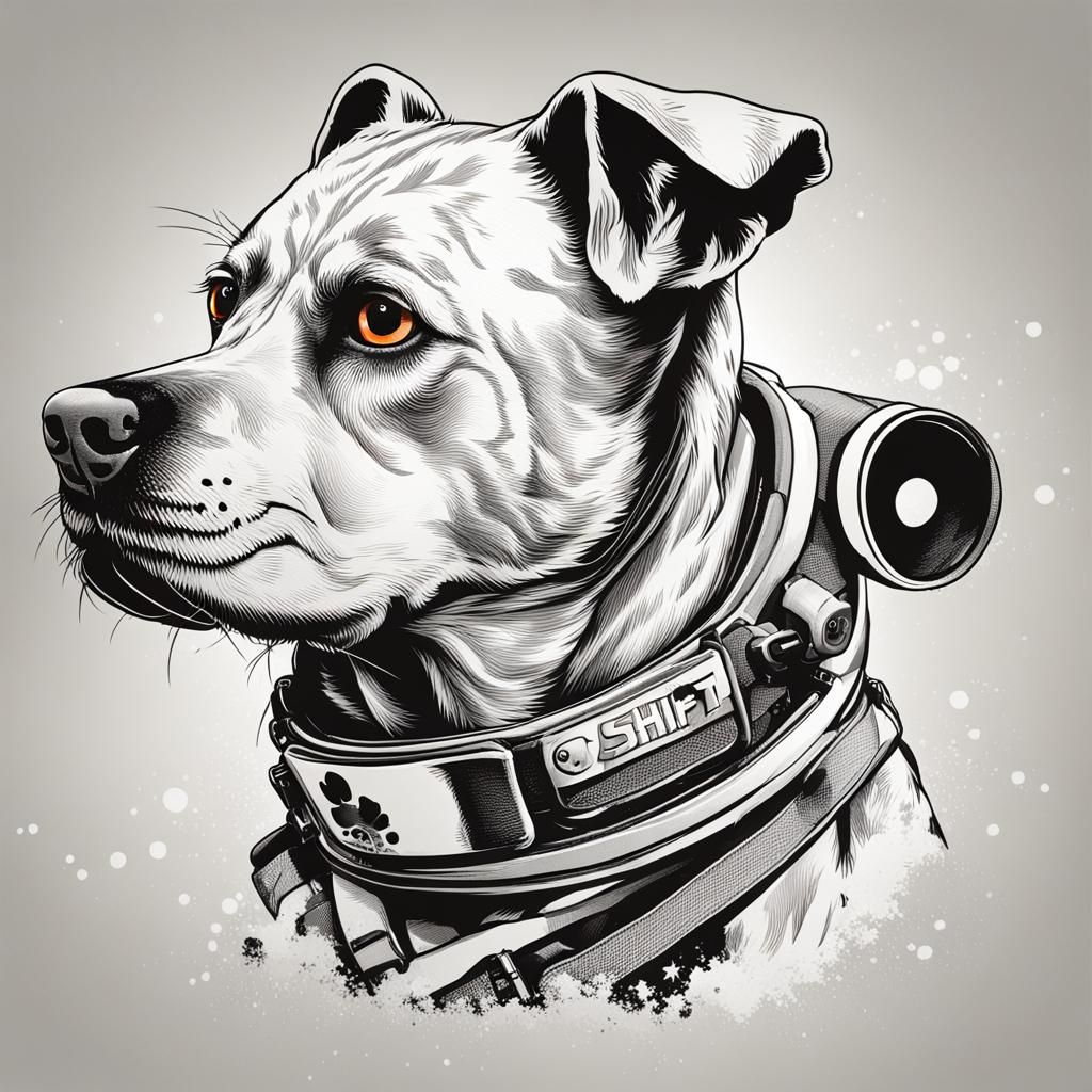 Minimalist Dog Design on White Background for T-Shirt