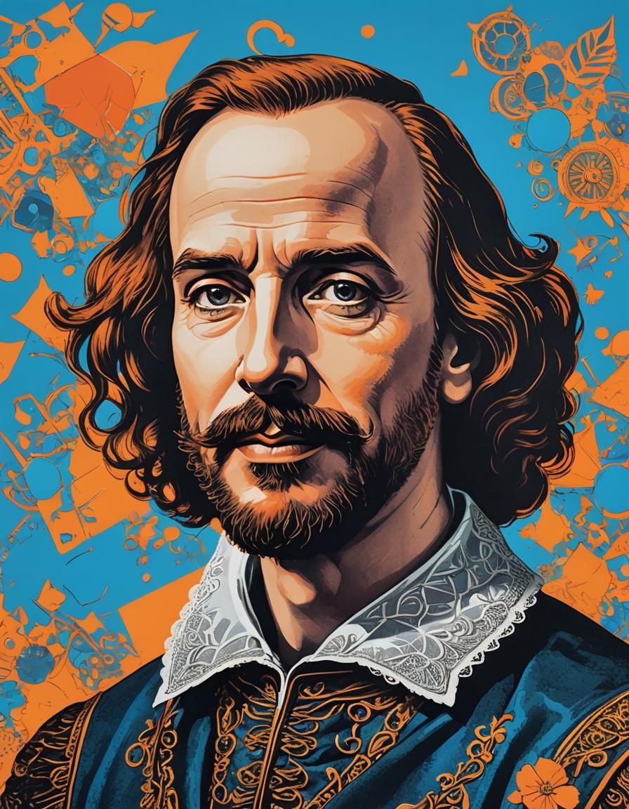 Pop Art Shakespeare Poster with Bold Colors